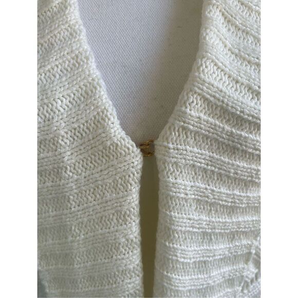 Lilly Pulitzer Cream Front Clasp Open Front Cardigan Sweater M - Picture 11 of 14